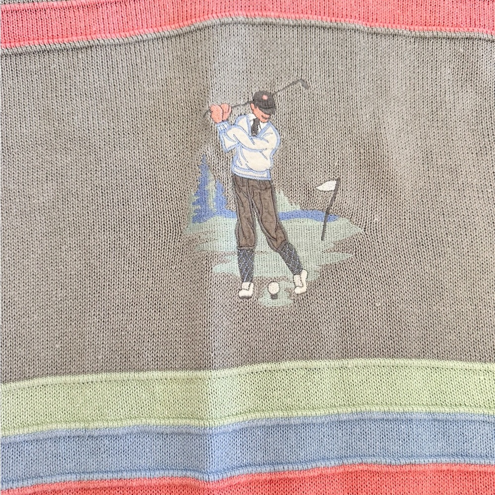 Vintage Mighty‎ Mac Golf Sweater | Pre-Owned Men's V-Neck Pullover | L | Retro - Picture 3 of 7